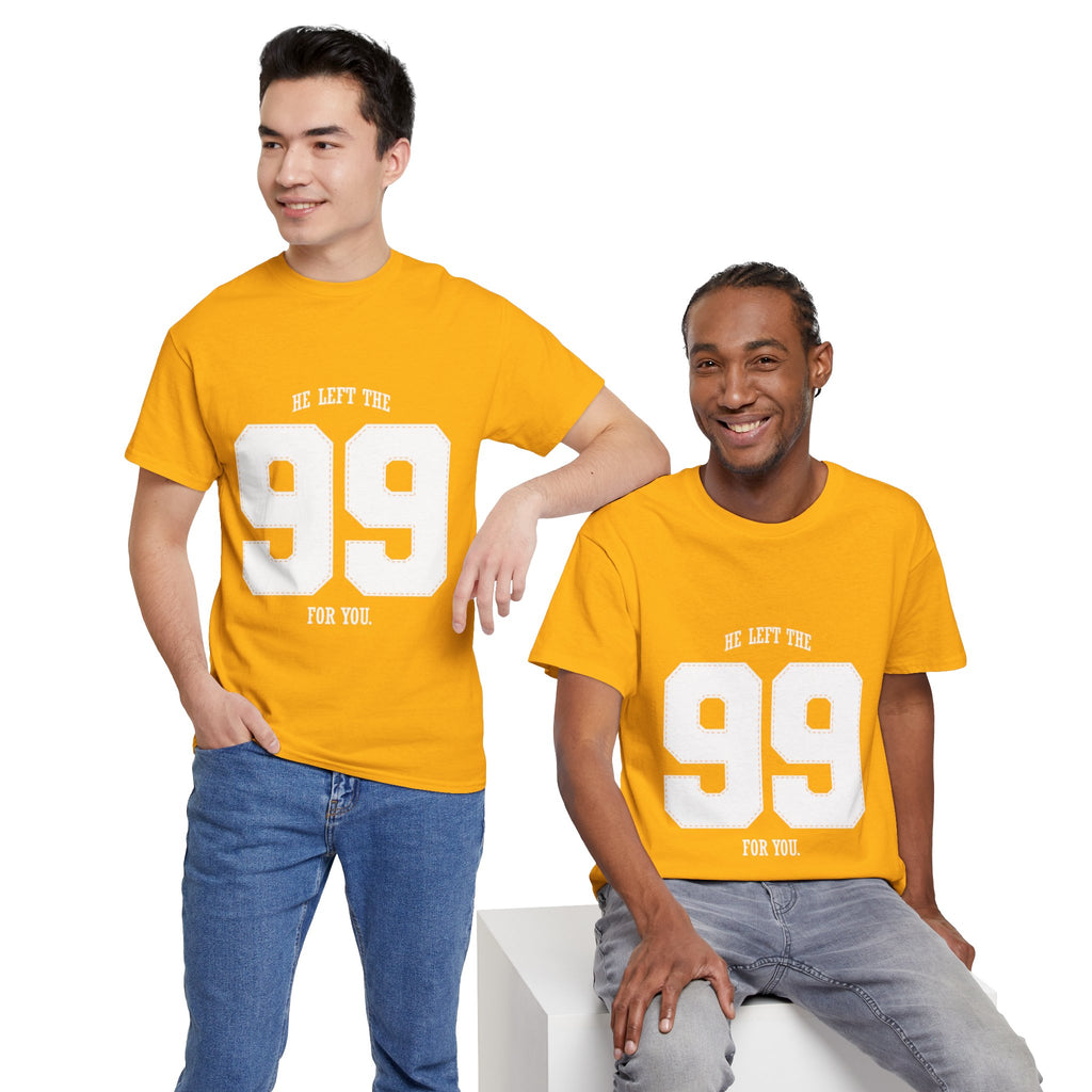 99 Sports Jersey Tee — "He Left The 99 For You" Vintage Athletic Shirt
