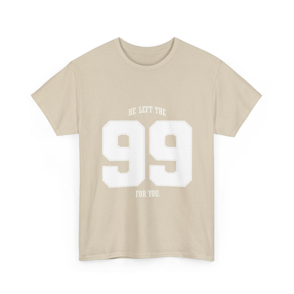 99 Sports Jersey Tee — "He Left The 99 For You" Vintage Athletic Shirt