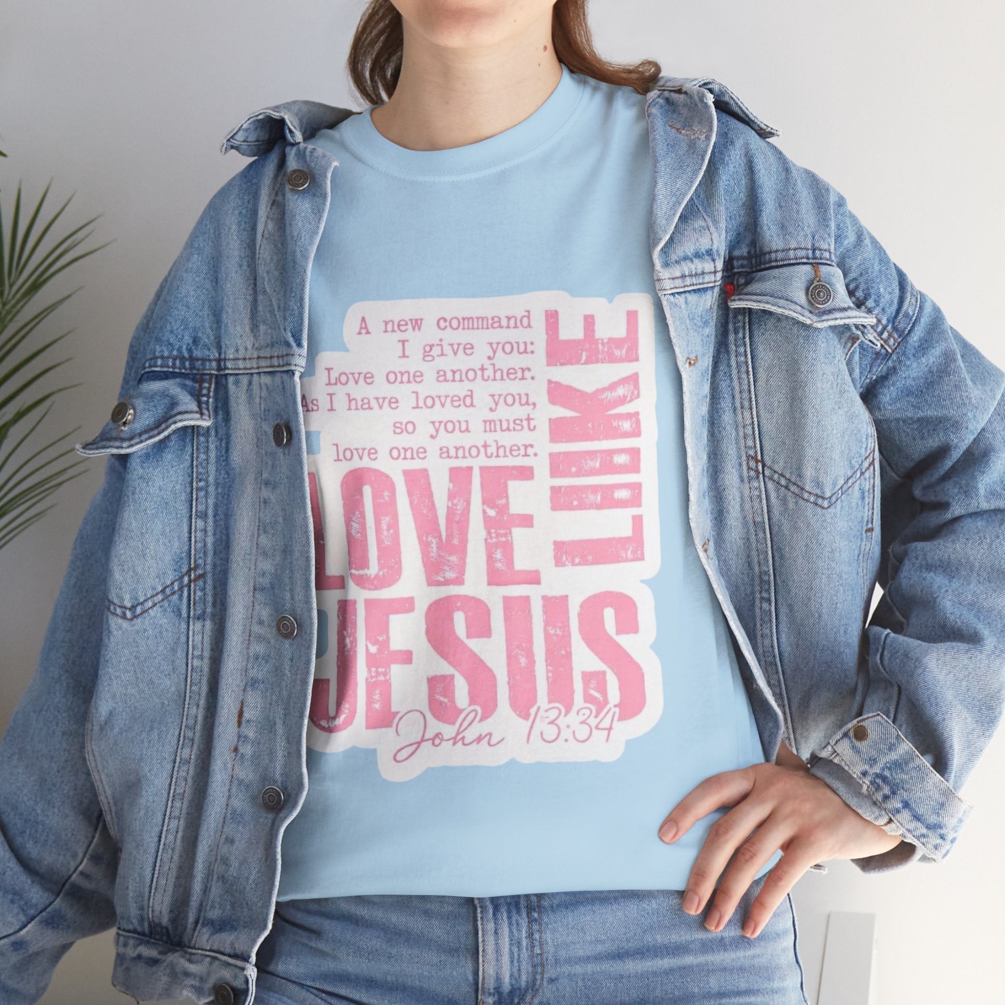 Love Jesus Pink Scripture T-Shirt — John 15:9 Faith Tee