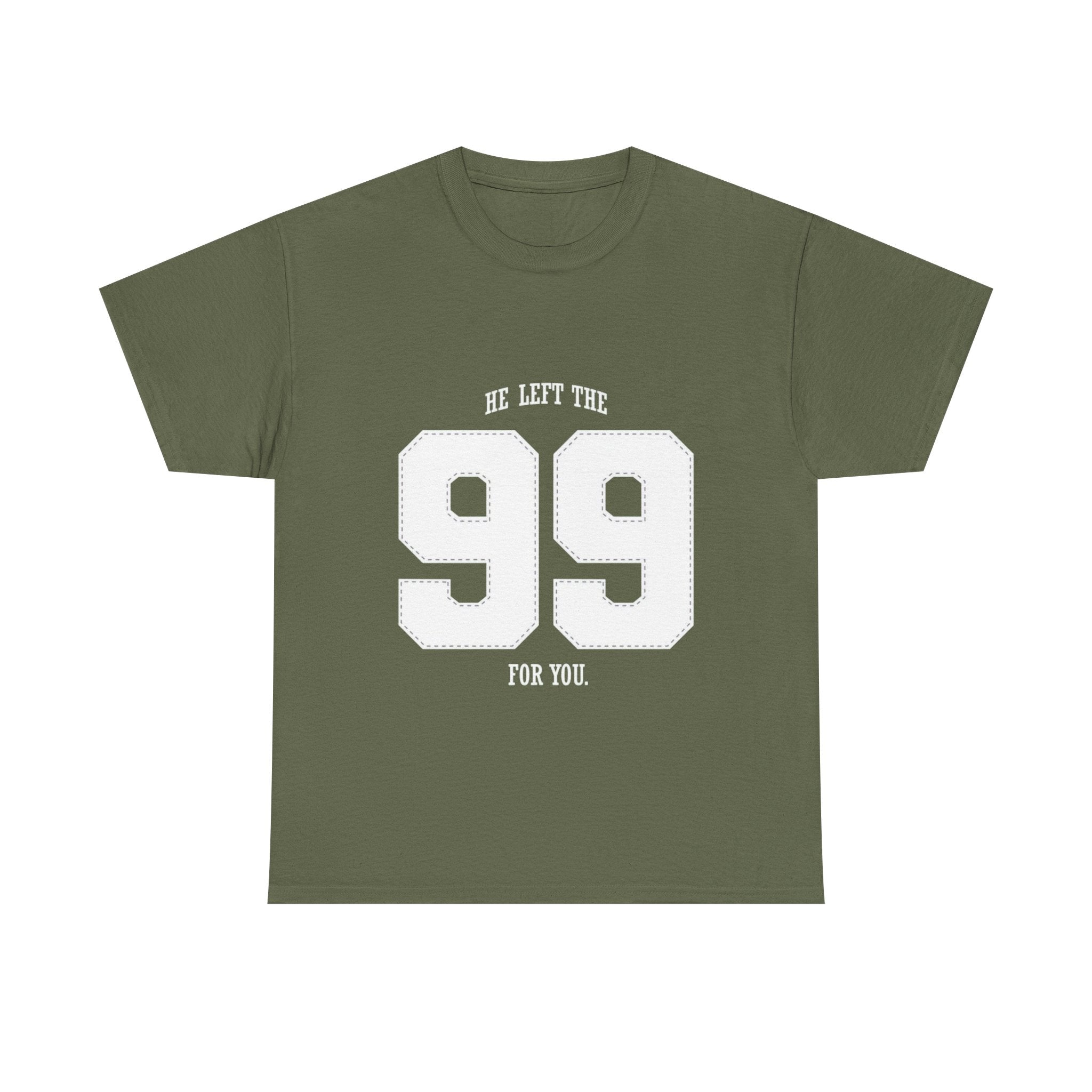 99 Sports Jersey Tee — "He Left The 99 For You" Vintage Athletic Shirt
