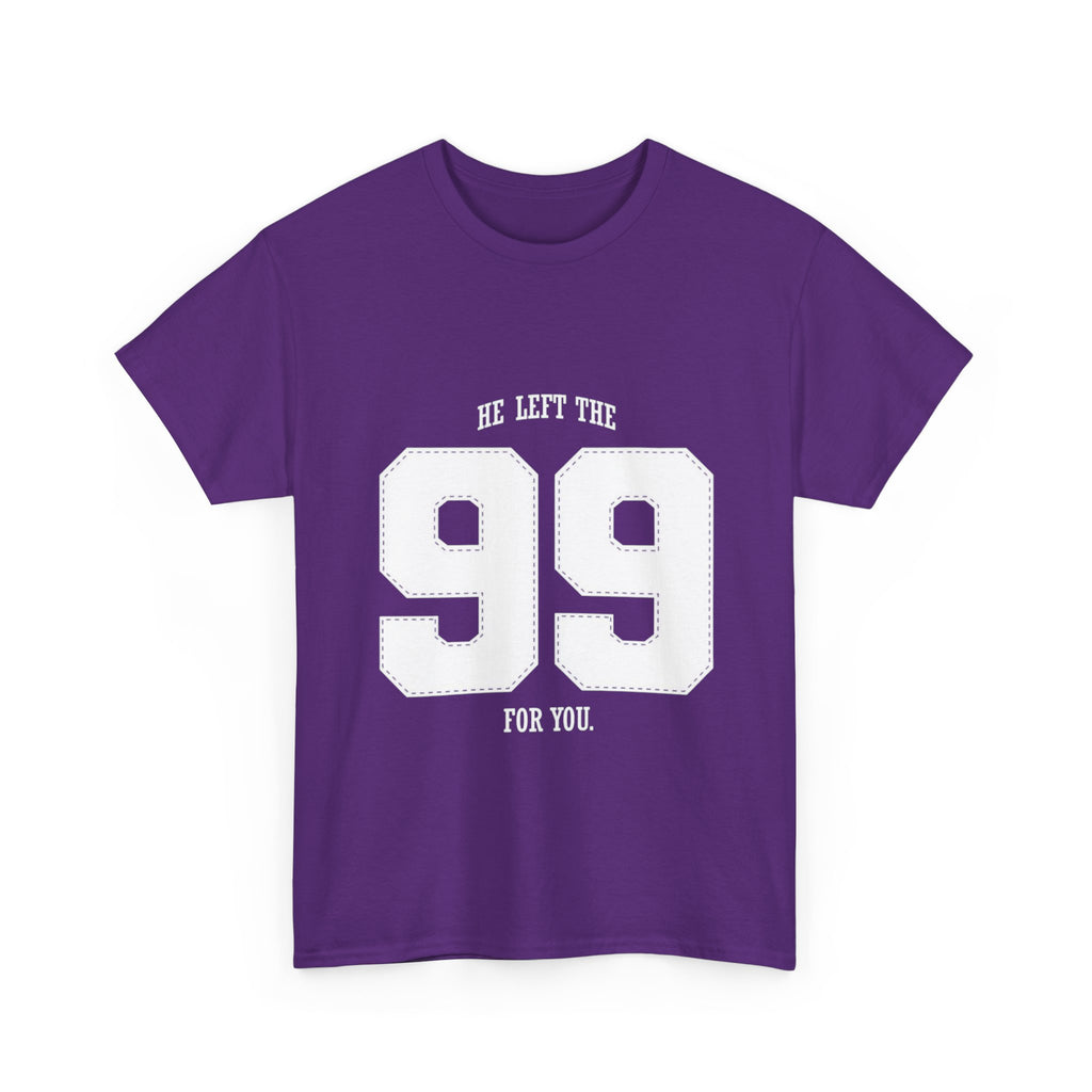 99 Sports Jersey Tee — "He Left The 99 For You" Vintage Athletic Shirt