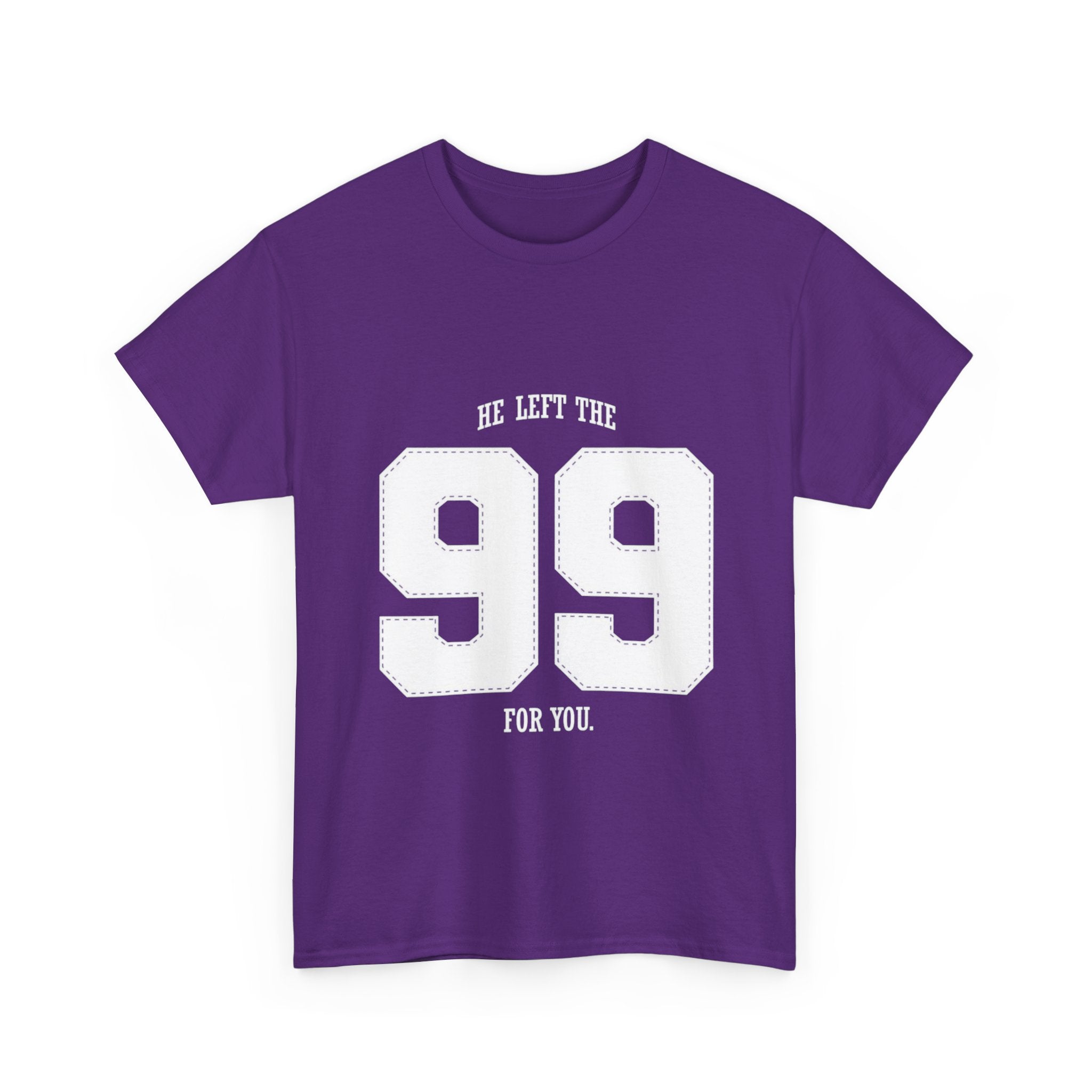 99 Sports Jersey Tee — "He Left The 99 For You" Vintage Athletic Shirt