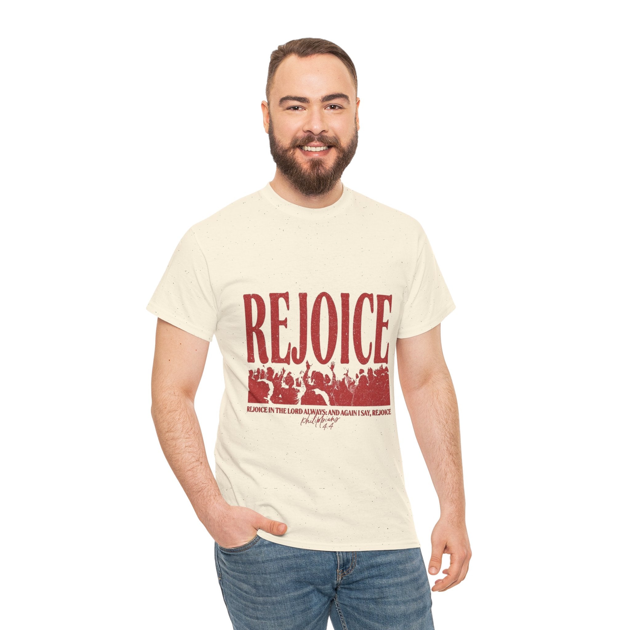 Rejoice Christian Tee – Vintage Hymn Scripture Graphic T‑Shirt