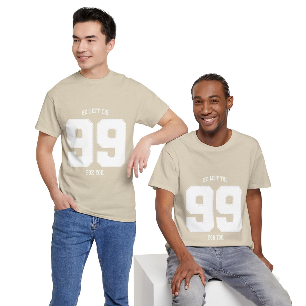99 Sports Jersey Tee — "He Left The 99 For You" Vintage Athletic Shirt