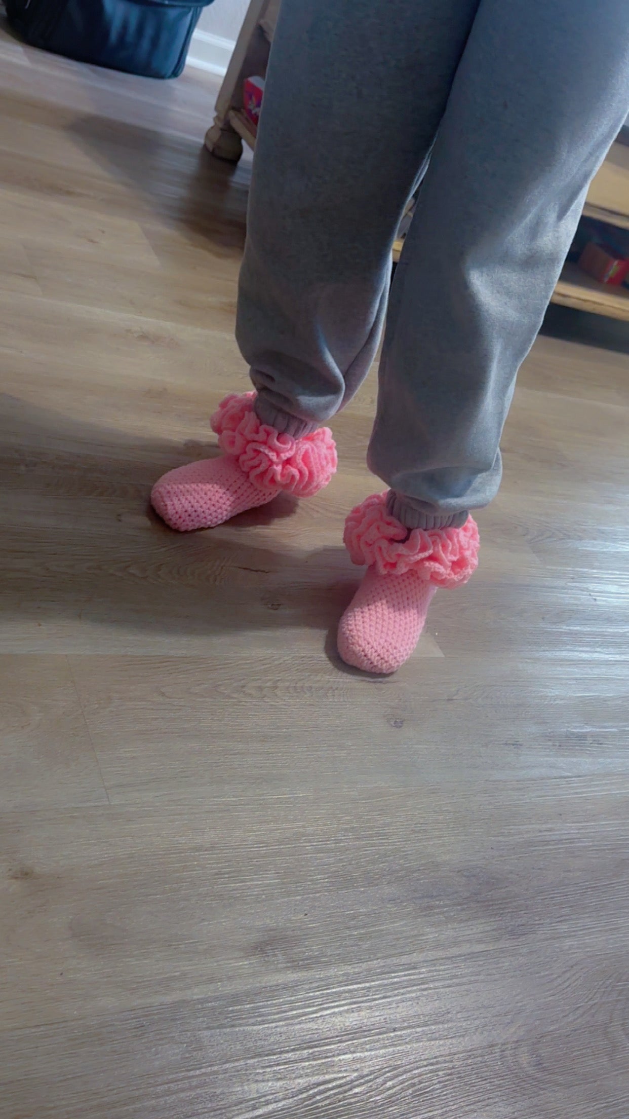 Crochet ruffle socks